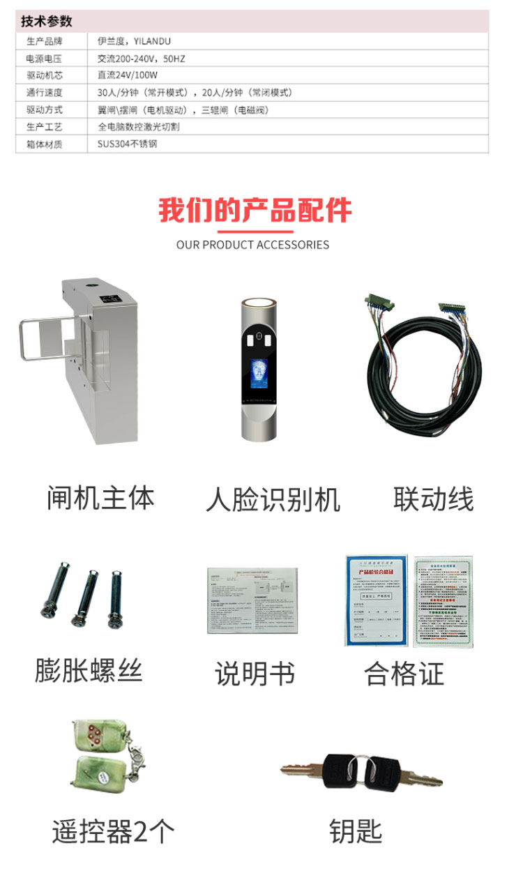 动态人脸识别摆闸通道